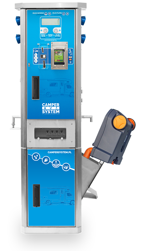 Camper Drop Pro (Aqua Electro Cash&Credit) - kolumna serwisowa (płatny dostęp do wody, prądu i zlewnia wody szarej i czarnej)